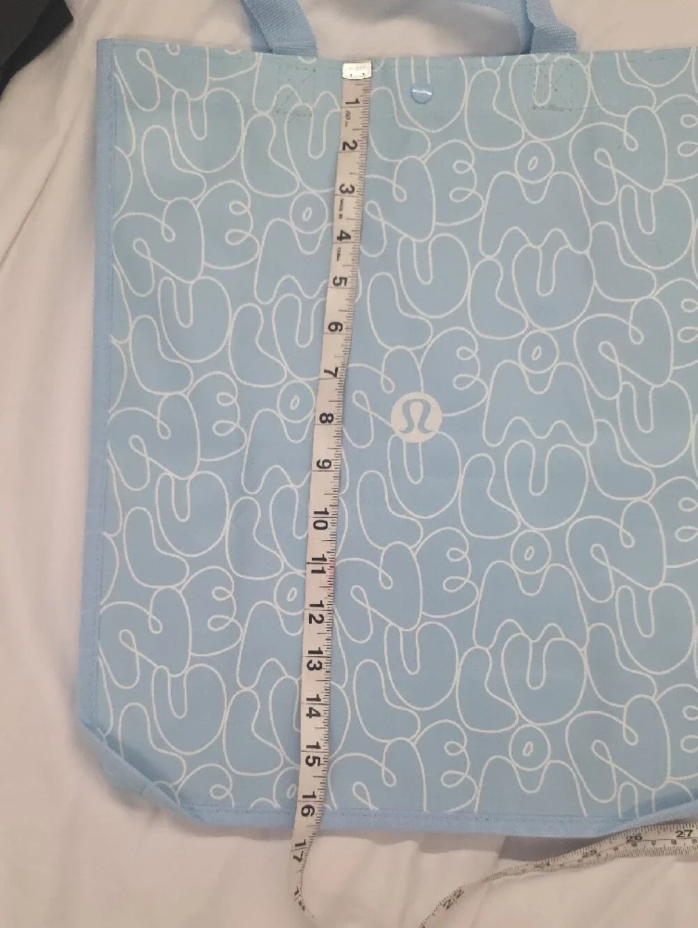 lululemon Large Reusable Shopper Tote Light Blue White Nwot